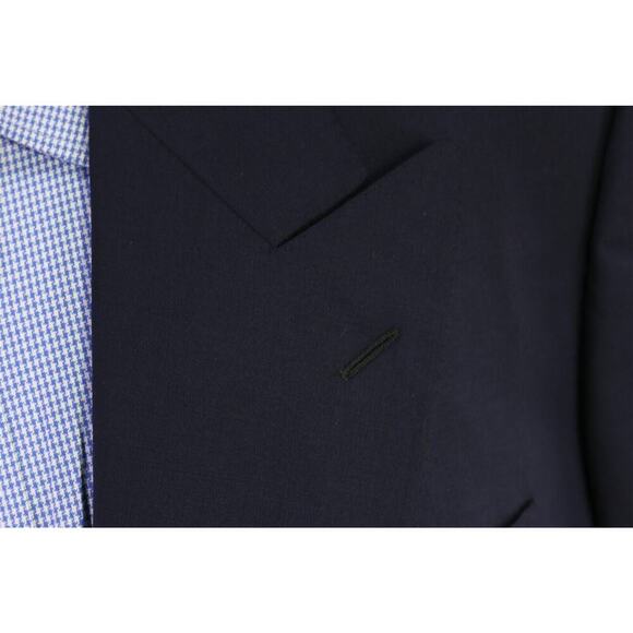 Ravazzolo Navy Blue w/ Gold Metal Buttons Double Breasted Wool Blazer Jacket 40R - Picture 5 of 9